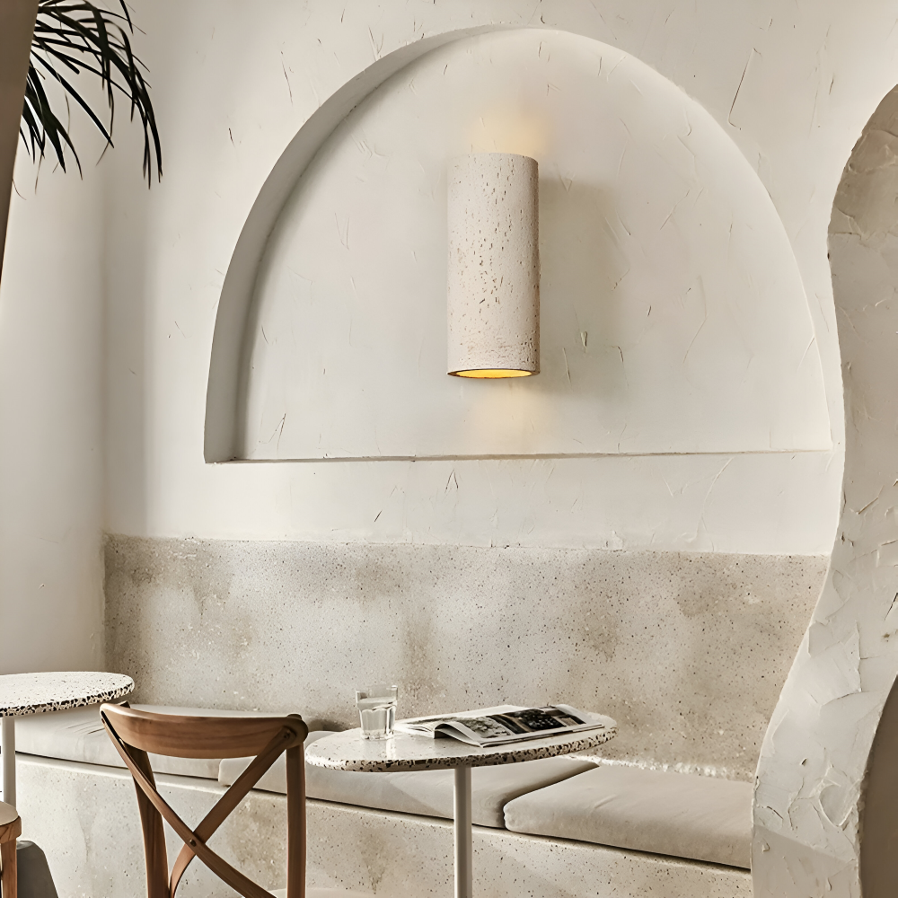 Cylinder Tube Vägglampa - Wabi Sabi Stone Väggskena - Väggstrålkastare LED Belysning