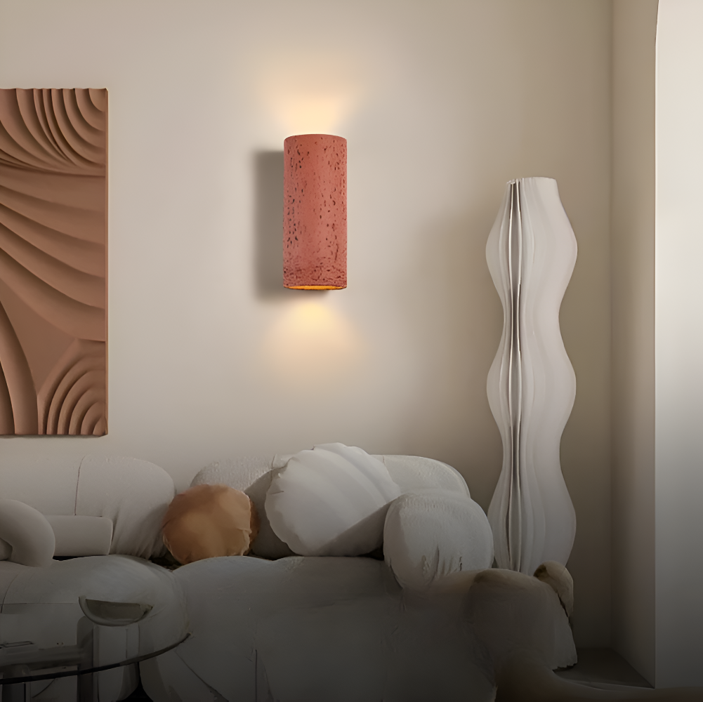 Cylinder Tube Vägglampa - Wabi Sabi Stone Väggskena - Väggstrålkastare LED Belysning