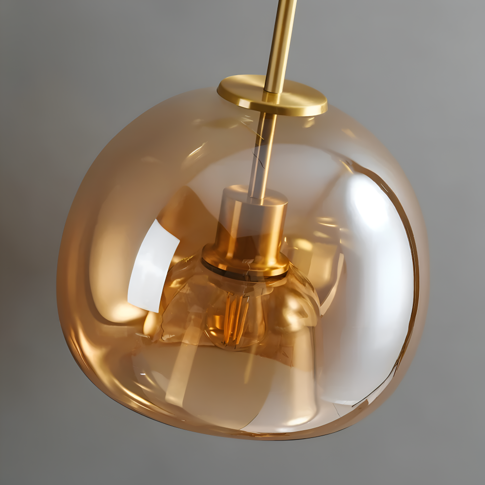 DecoRound Taklampa - Semi Flush Mount Svart Guld Rund Glas LED Taklampa