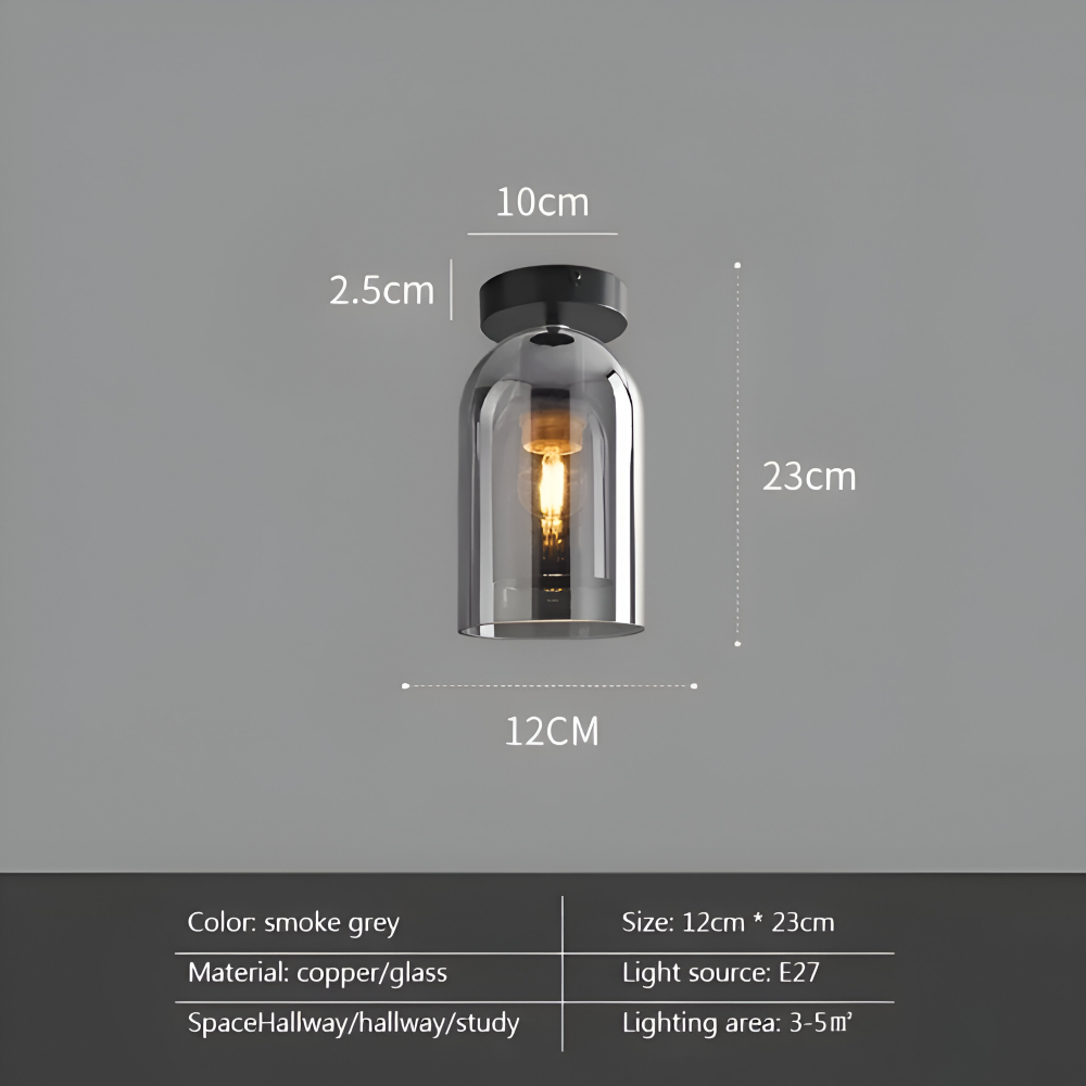 DecoRound Taklampa - Semi Flush Mount Svart Guld Rund Glas LED Taklampa
