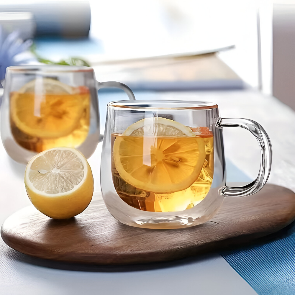 Kaffekoppar Dubbelväggiga 300 ml – Borosilikatglas Set för Cappuccino & Te, (2/4/6) stycken