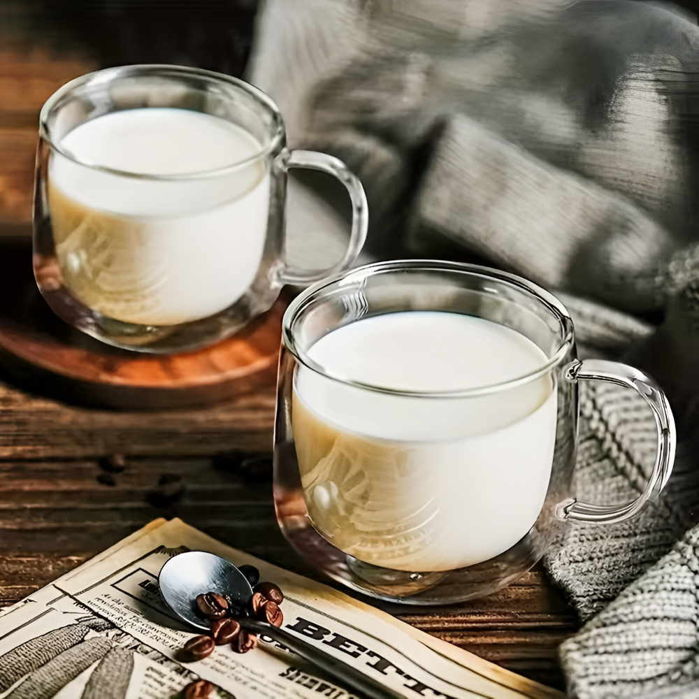 Kaffekoppar Dubbelväggiga 300 ml – Borosilikatglas Set för Cappuccino & Te, (2/4/6) stycken