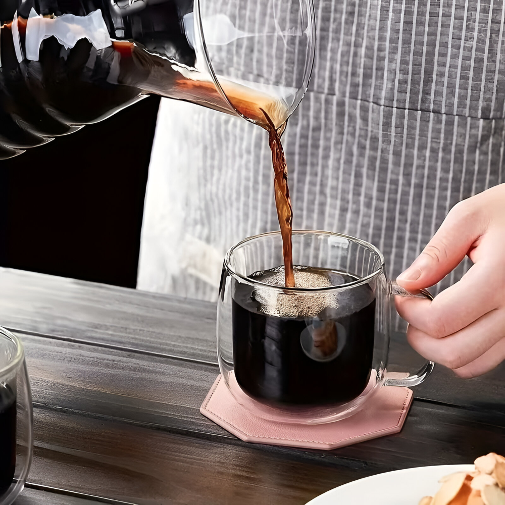 Kaffekoppar Dubbelväggiga 300 ml – Borosilikatglas Set för Cappuccino & Te, (2/4/6) stycken