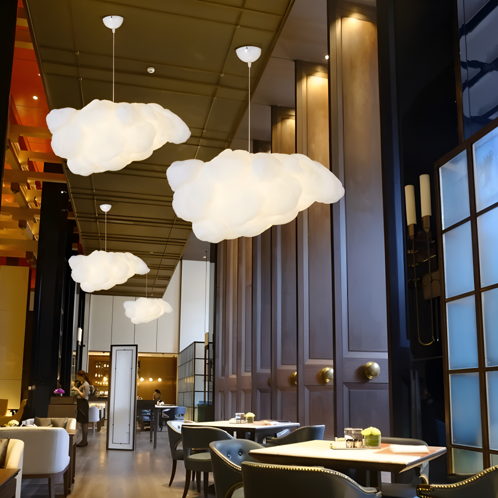 Drömlik Cloud Pendellampa - Skurrig Svävande Vit Moln Hänglampa
