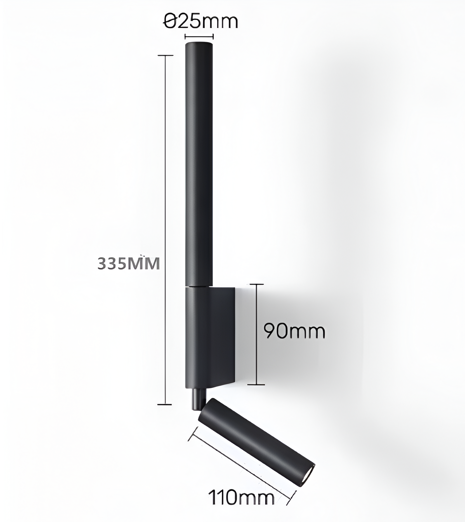 DuaBeam - Aluminium Vägglampa - Minimalistisk 330° Svängbar Vägglampa för Sovrum