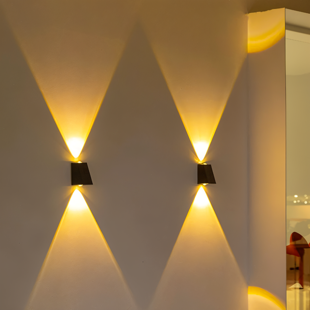 DualLit Solarlampor Trädgård - Up Down IP54 Utomhusvägglampa Modern - Vägglampa Sol