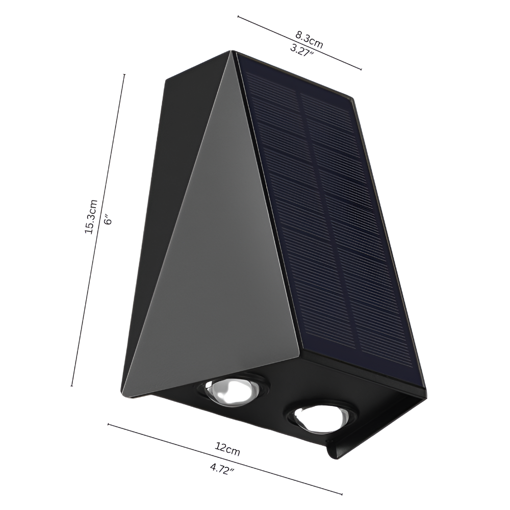 DualLit Solarlampor Trädgård - Up Down IP54 Utomhusvägglampa Modern - Vägglampa Sol
