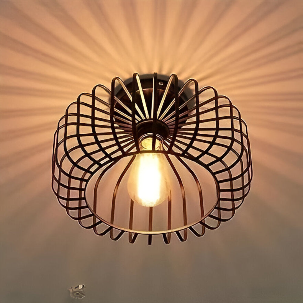 E27 Fågelbur Taklampa - Svart Bur Ljus - Taklampa Påbyggnad