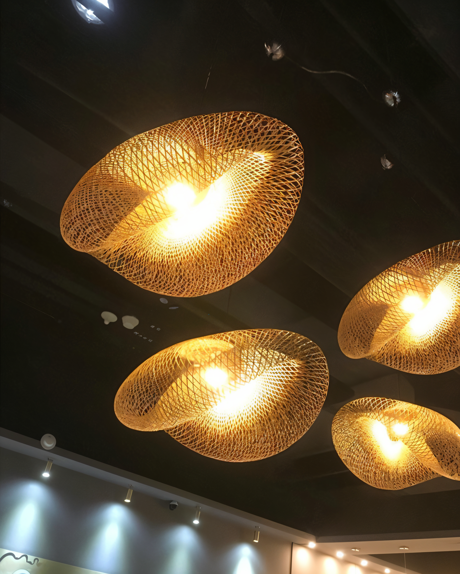 EcoLush Taklampa - Handgjord Rattan Hänglampa - Rustik Boho Lampa