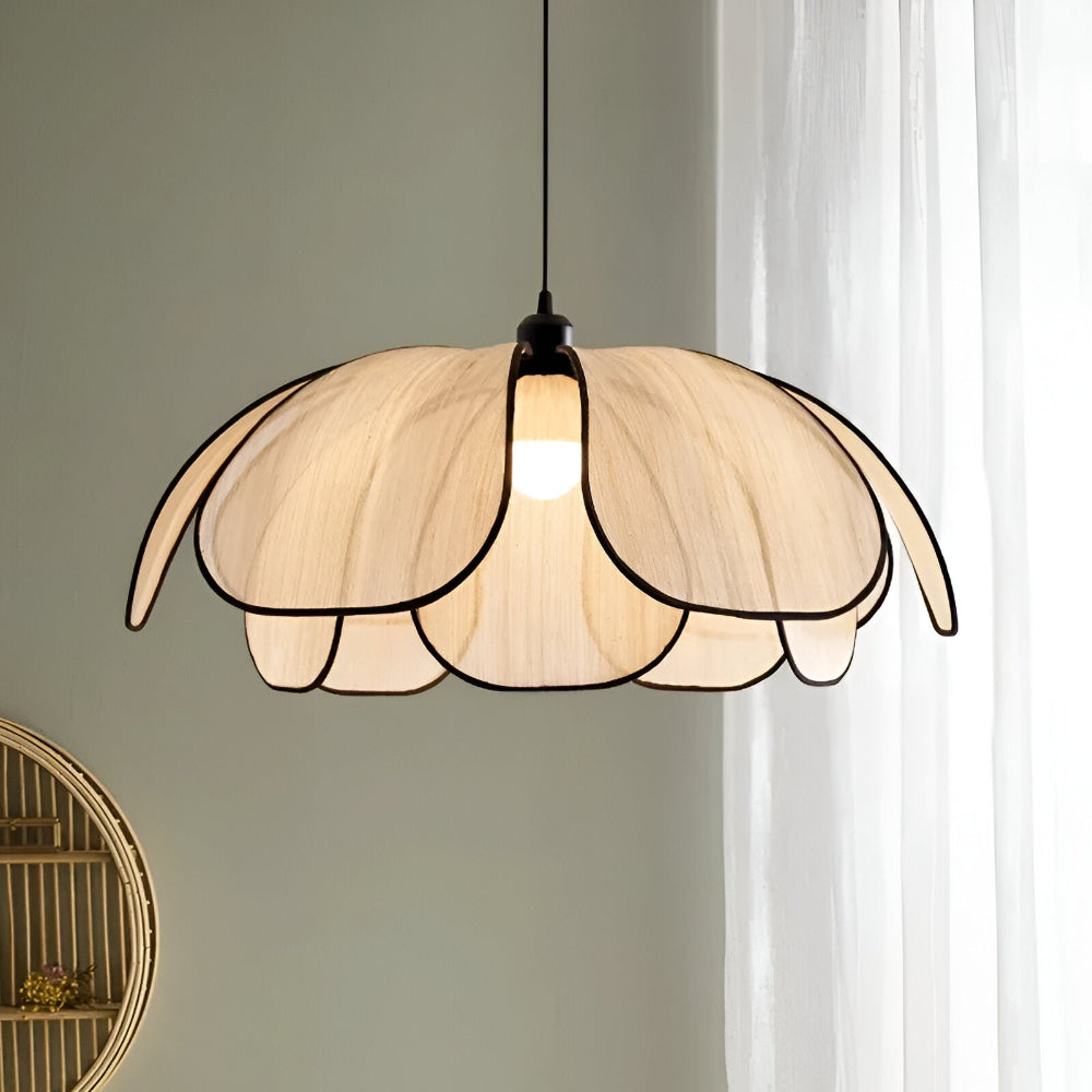 Elegant Svart och Naturlig Wicker Pendellampa med Wabi Sabi Design för Unik Inredning