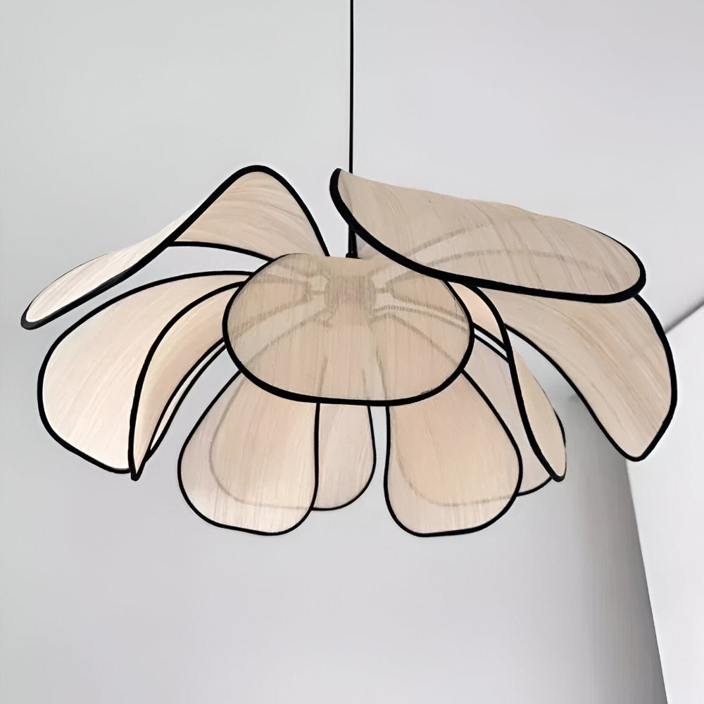 Elegant Svart och Naturlig Wicker Pendellampa med Wabi Sabi Design för Unik Inredning