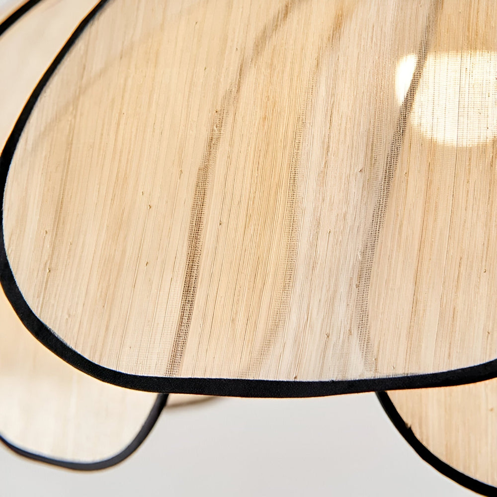 Elegant Svart och Naturlig Wicker Pendellampa med Wabi Sabi Design för Unik Inredning