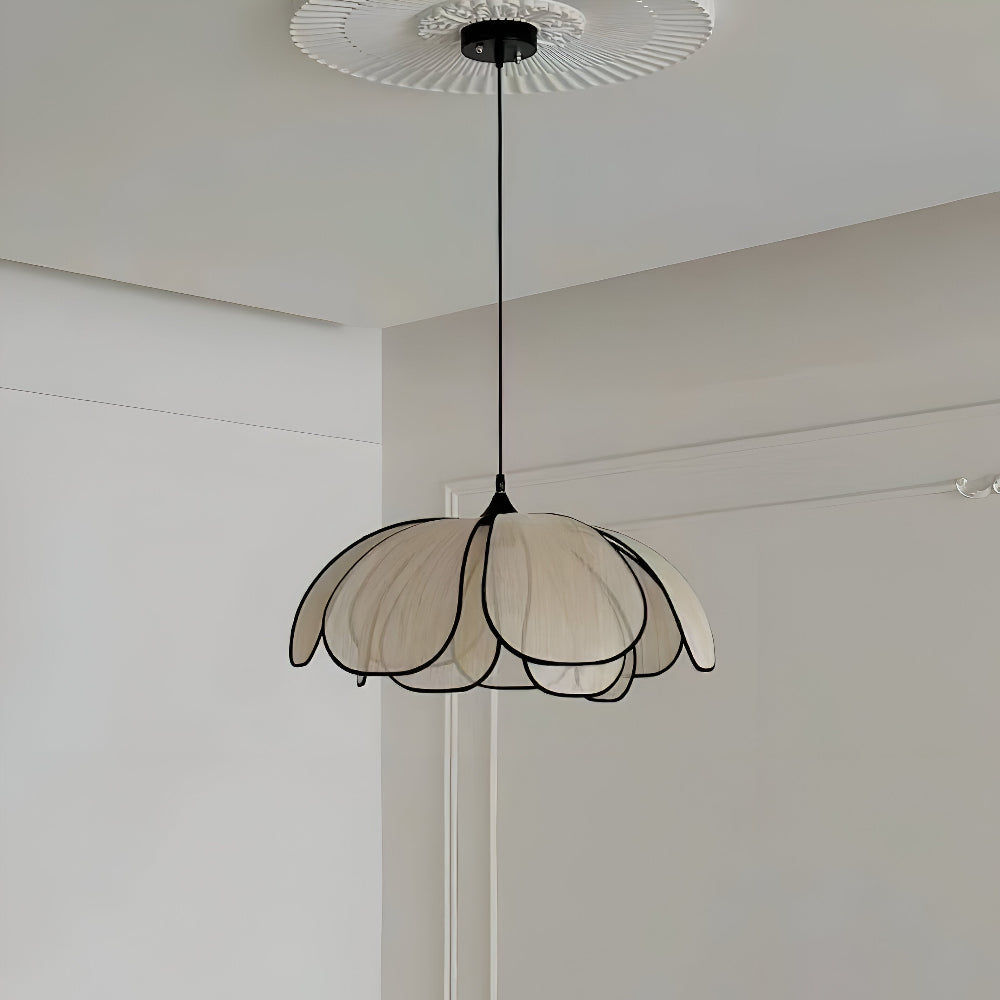 Elegant Svart och Naturlig Wicker Pendellampa med Wabi Sabi Design för Unik Inredning