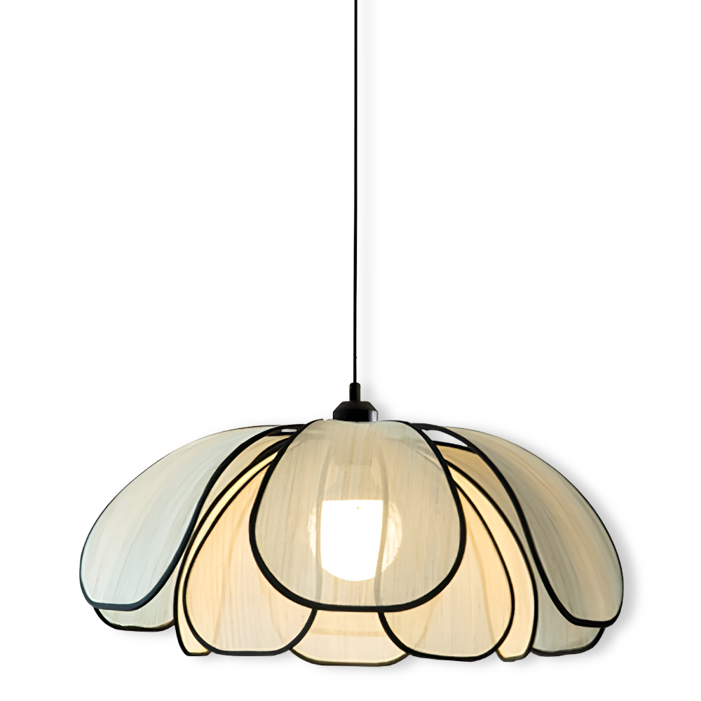 Elegant Svart och Naturlig Wicker Pendellampa med Wabi Sabi Design för Unik Inredning