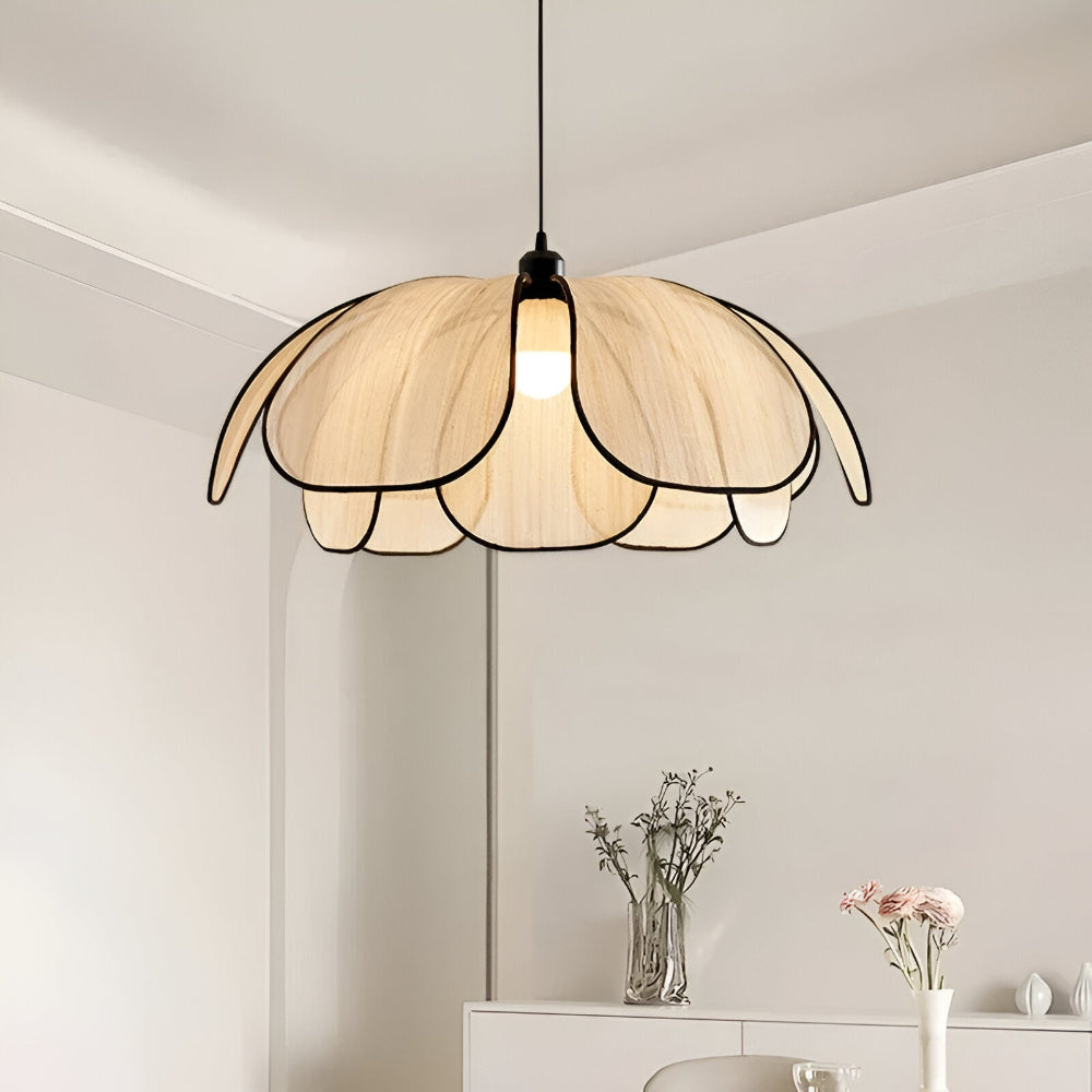 Elegant Svart och Naturlig Wicker Pendellampa med Wabi Sabi Design för Unik Inredning