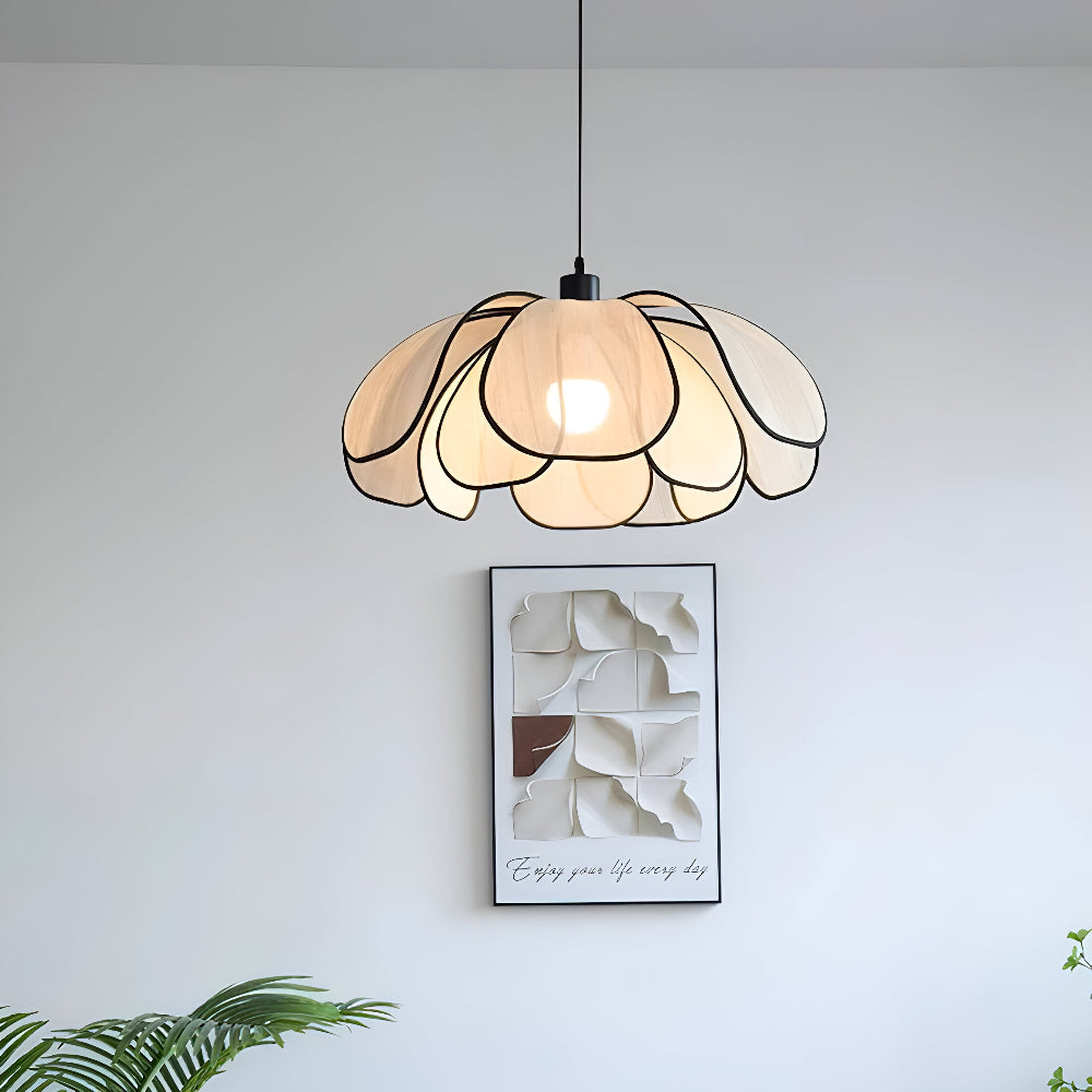 Elegant Svart och Naturlig Wicker Pendellampa med Wabi Sabi Design för Unik Inredning