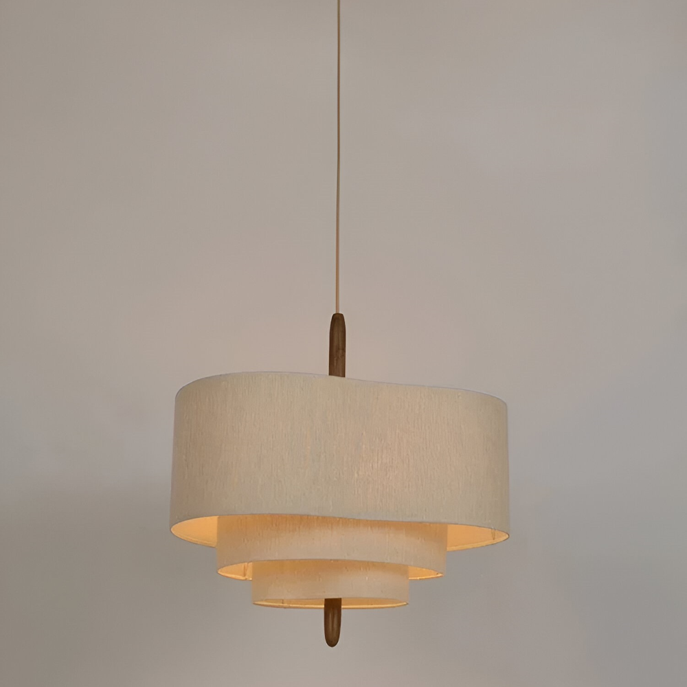 Pendellampa med Tygskärm – Modern Taklampa i Beige