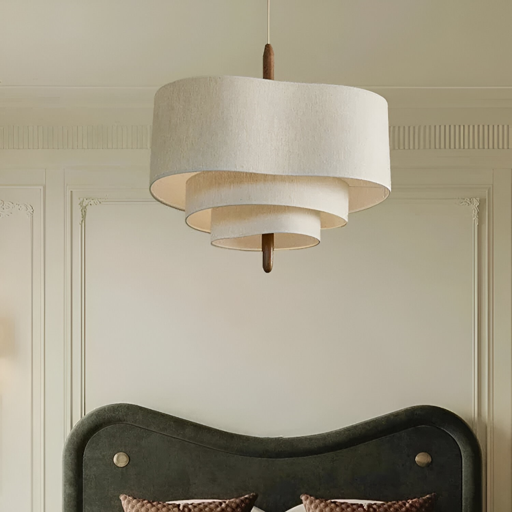 Pendellampa med Tygskärm – Modern Taklampa i Beige