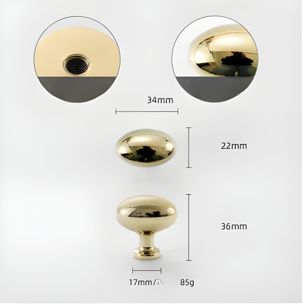 Eleganta Massiva Messingskåpsknoppar - Premium Italienskt Hantverk