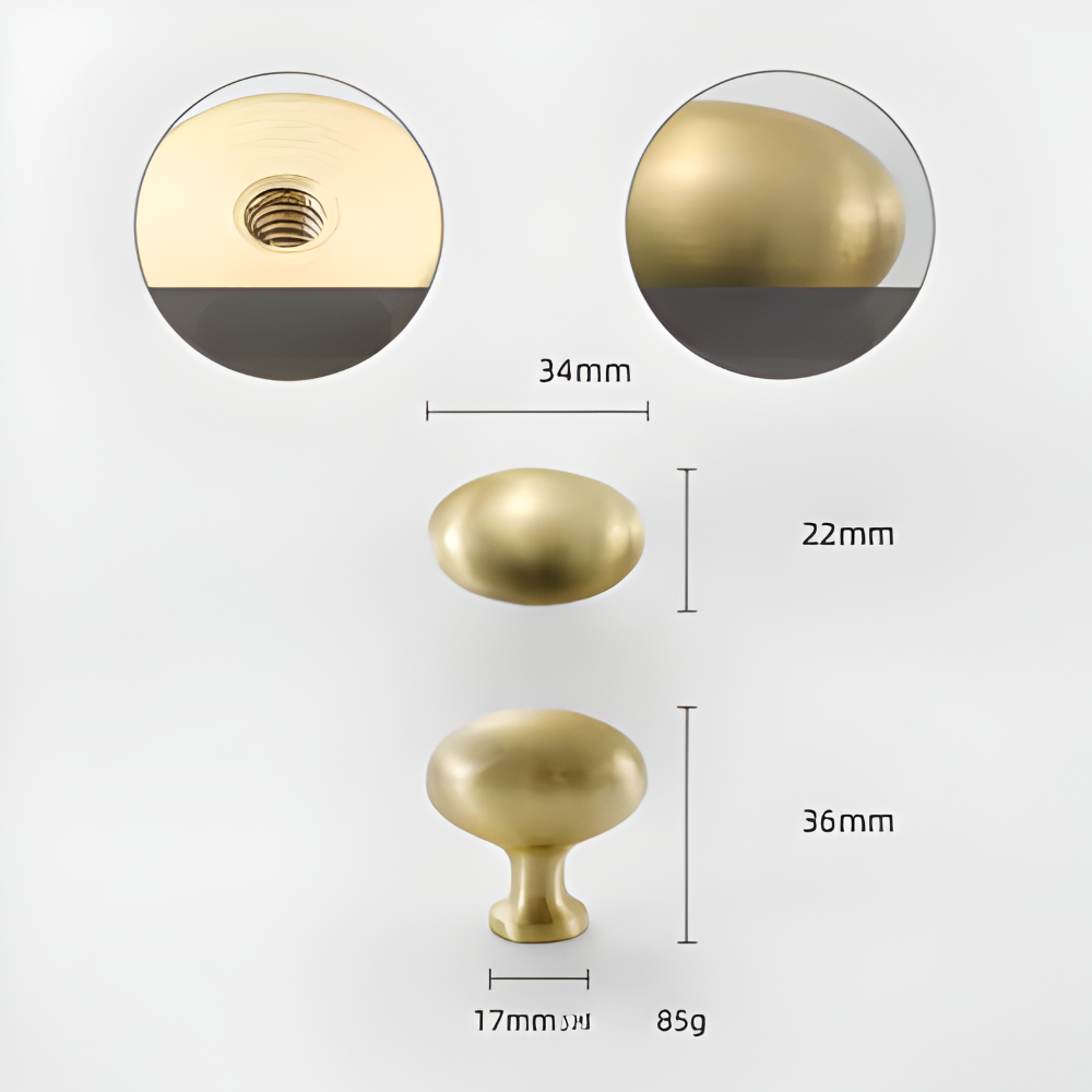 Eleganta Massiva Messingskåpsknoppar - Premium Italienskt Hantverk