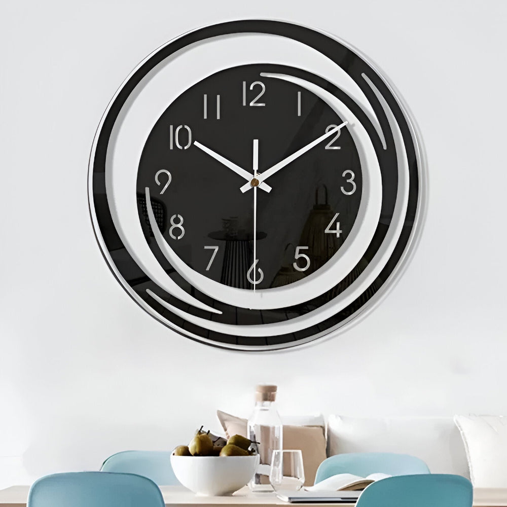 Elegant Svart Akryl Väckarklocka - Modern Skandinavisk Design för Minimalistisk Inredning