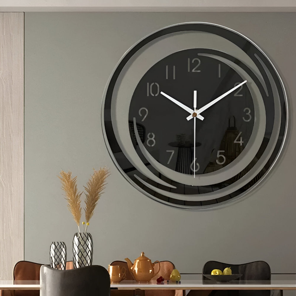 Elegant Svart Akryl Väckarklocka - Modern Skandinavisk Design för Minimalistisk Inredning
