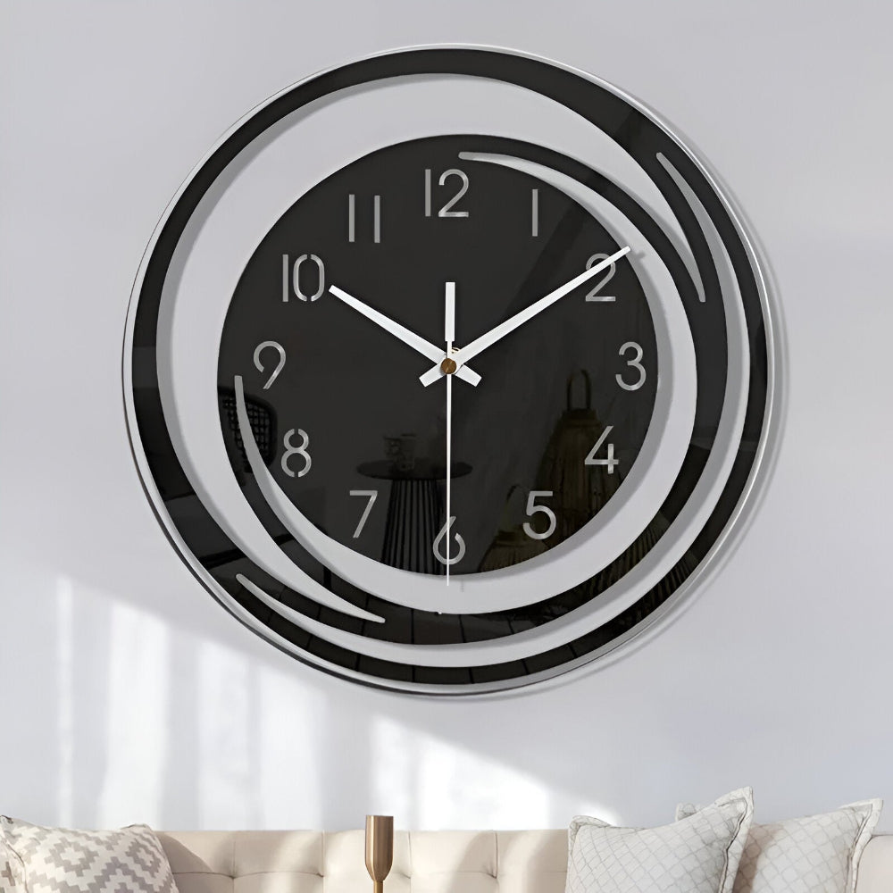 Elegant Svart Akryl Väckarklocka - Modern Skandinavisk Design för Minimalistisk Inredning