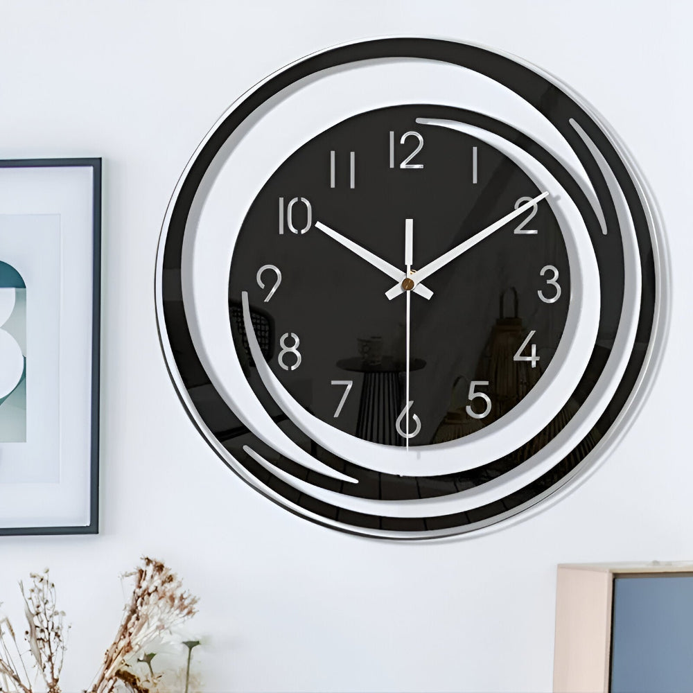 Elegant Svart Akryl Väckarklocka - Modern Skandinavisk Design för Minimalistisk Inredning