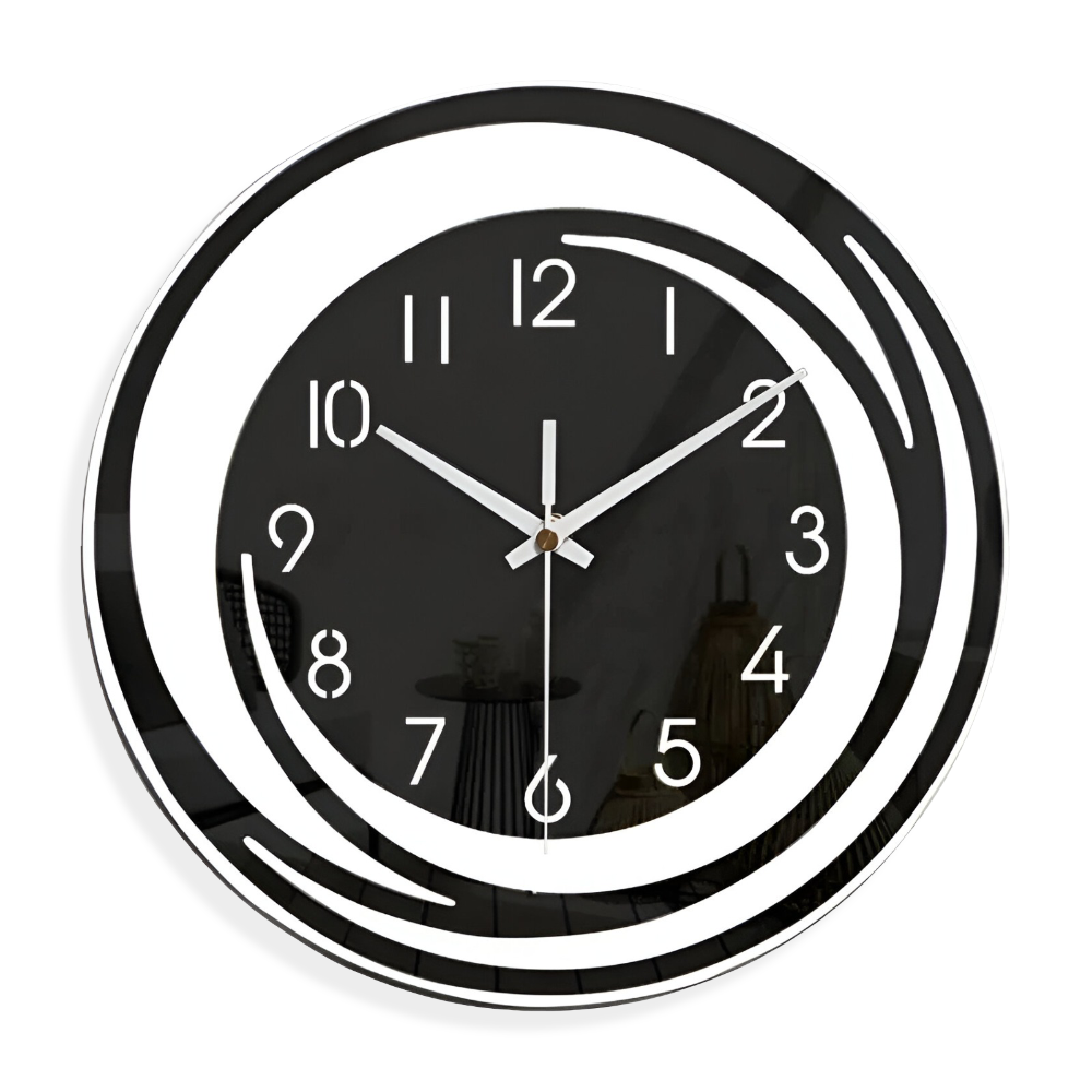 Elegant Svart Akryl Väckarklocka - Modern Skandinavisk Design för Minimalistisk Inredning