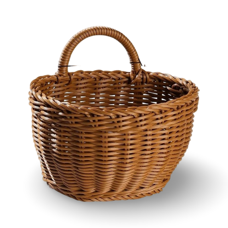 Elegant Handvävd Väggkorg - Högkvalitativt PP-Material För Blommor Och Frukter, Storlek S 10