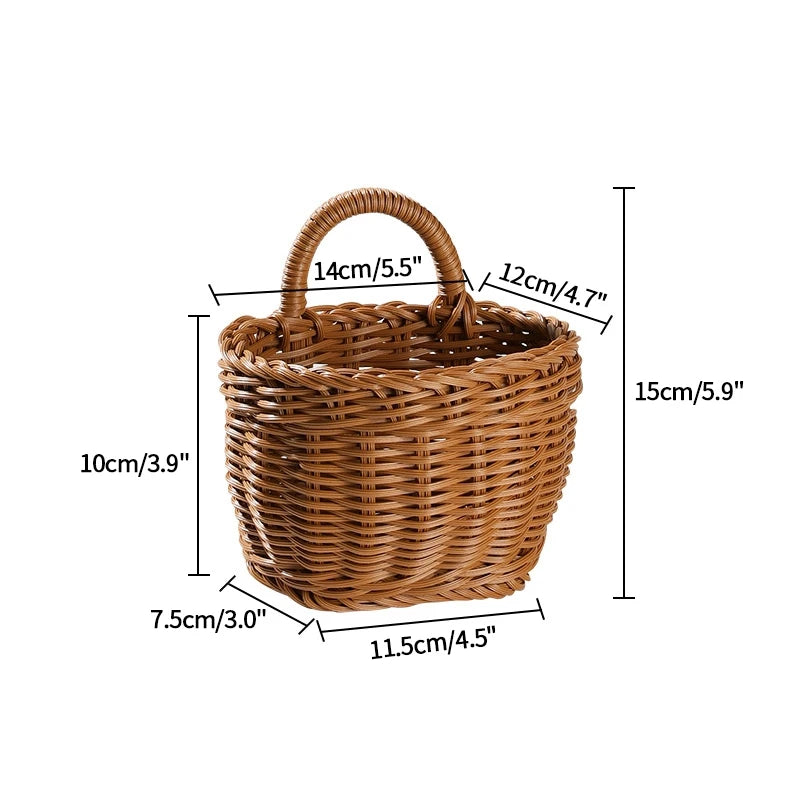 Elegant Handvävd Väggkorg - Högkvalitativt PP-Material För Blommor Och Frukter, Storlek S 7