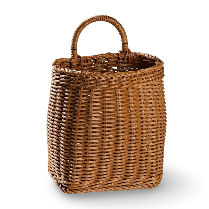 Elegant Handvävd Väggkorg - Högkvalitativt PP-Material För Blommor Och Frukter, Storlek S 9