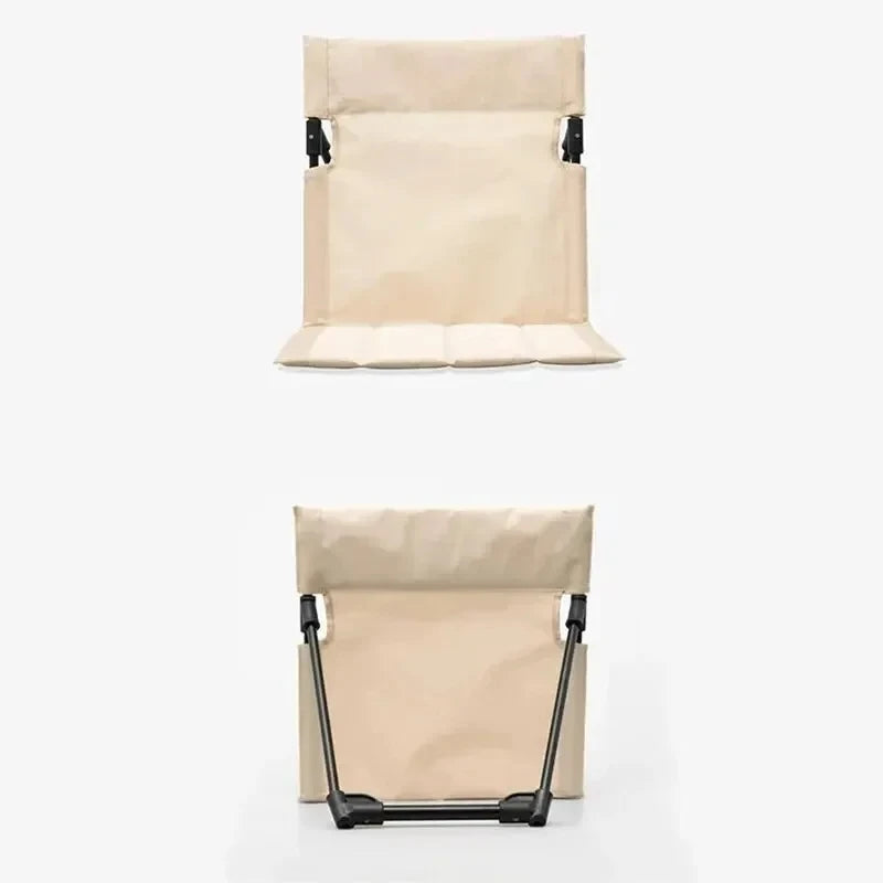 Elegant Hopfällbar Stol - Lätt Aluminium Med Svarta Kuddar För Trädgård Och Camping 5