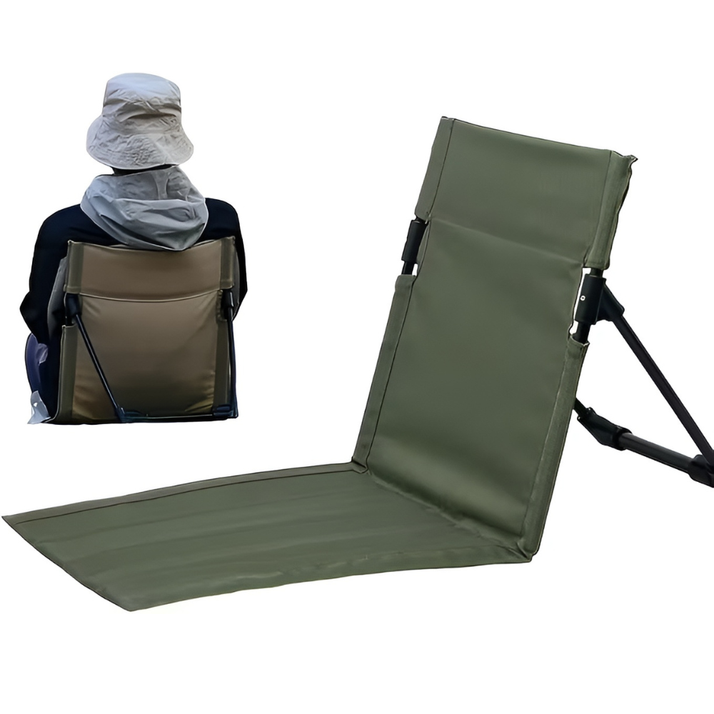 Elegant Hopfällbar Stol - Lätt Aluminium Med Svarta Kuddar För Trädgård Och Camping 6