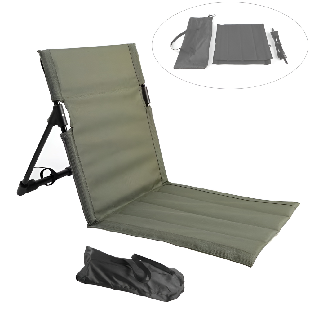 Elegant Hopfällbar Stol - Lätt Aluminium Med Svarta Kuddar För Trädgård Och Camping 7