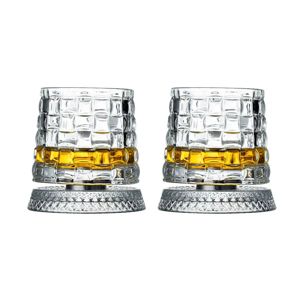 Elegant roterande whiskyglasset - 2 kristallglas för snygga cocktailpartyn 10