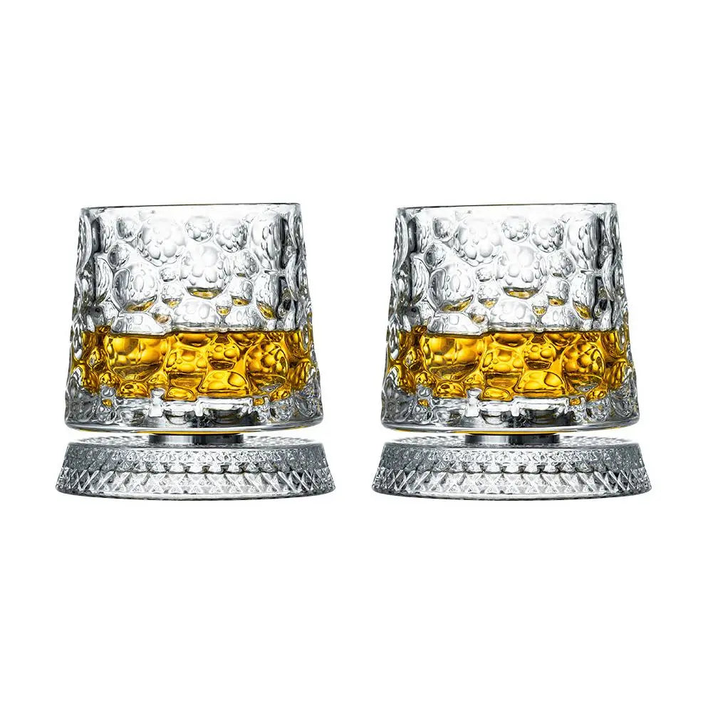 Elegant roterande whiskyglasset - 2 kristallglas för snygga cocktailpartyn 7