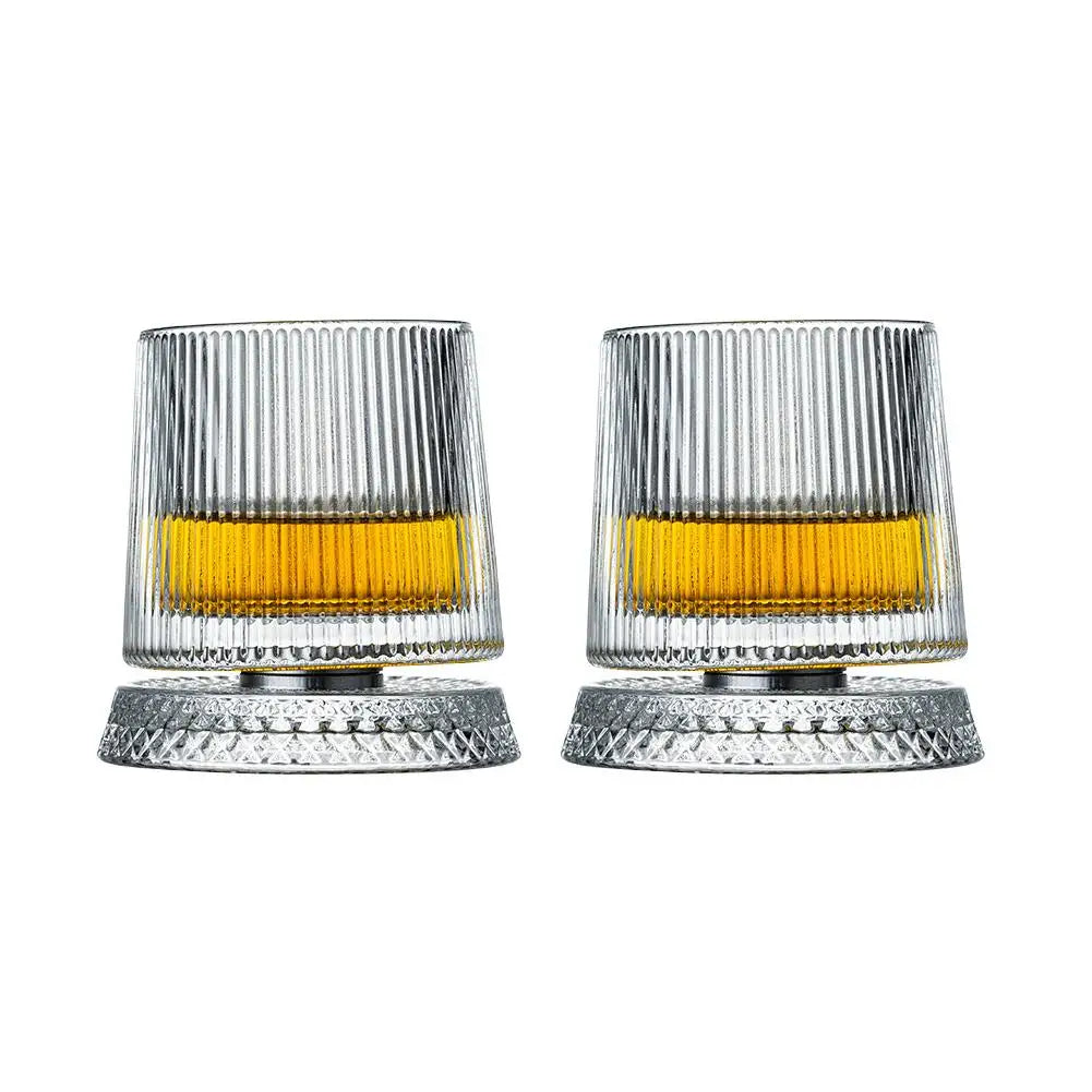 Elegant roterande whiskyglasset - 2 kristallglas för snygga cocktailpartyn 9