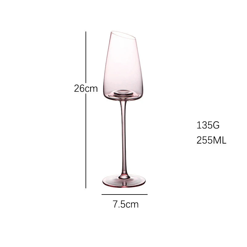 Elegant set med 2 rosa kristallvinglas - munblåsta med kreativ design för festliga tillfällen 7