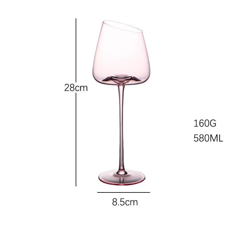 Elegant set med 2 rosa kristallvinglas - munblåsta med kreativ design för festliga tillfällen 8