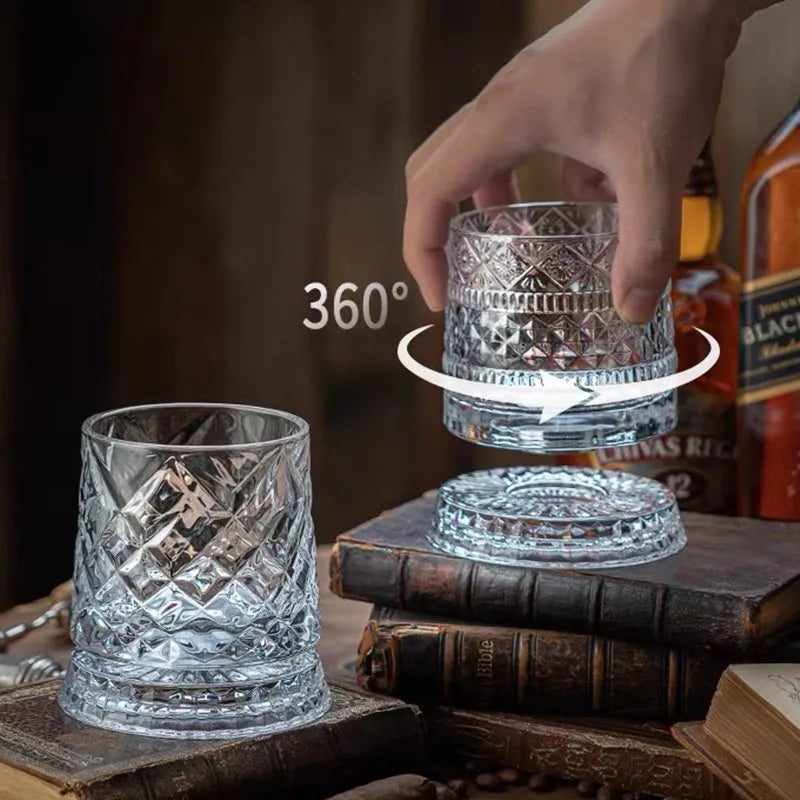 Elegant whiskyglas i kristall - 280 ml Roterande design för elegant njutning 4