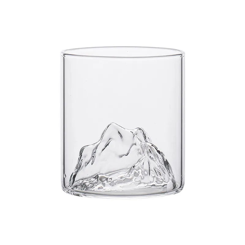 Elegant whiskyglas med 3D-bergsdesign - set om 2 - Högkvalitativt dricksglas för finsmakare 6