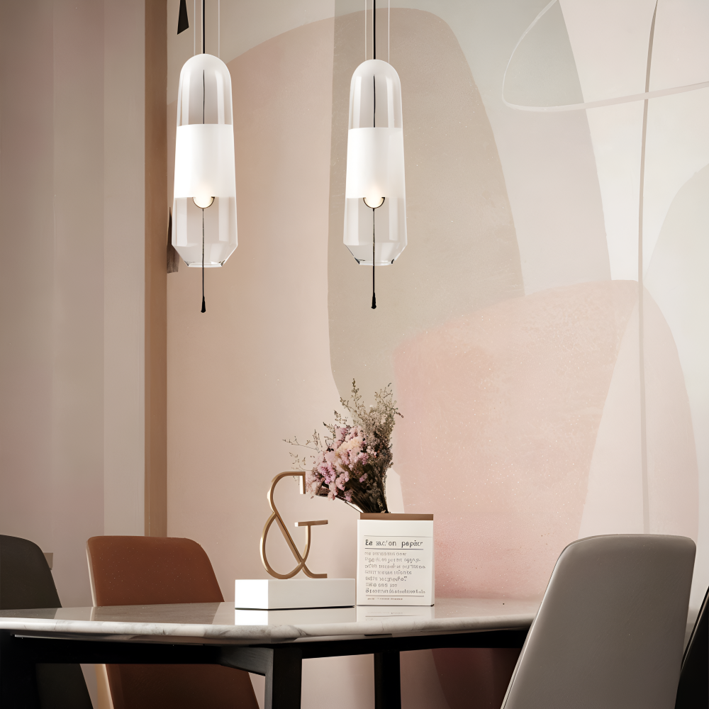 ElonGlass Pendellampa - E14 Sockel, Vintage Hänglampa med Öppet Design