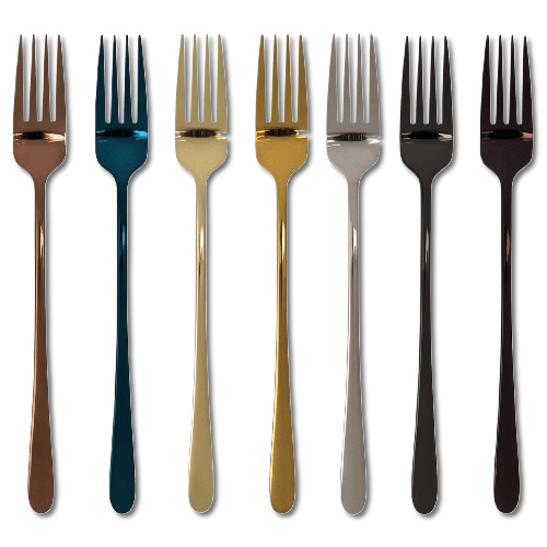 Fancy Fork Set - 4/6 Delar Färgstark Gaffel i Rostfritt Stål
