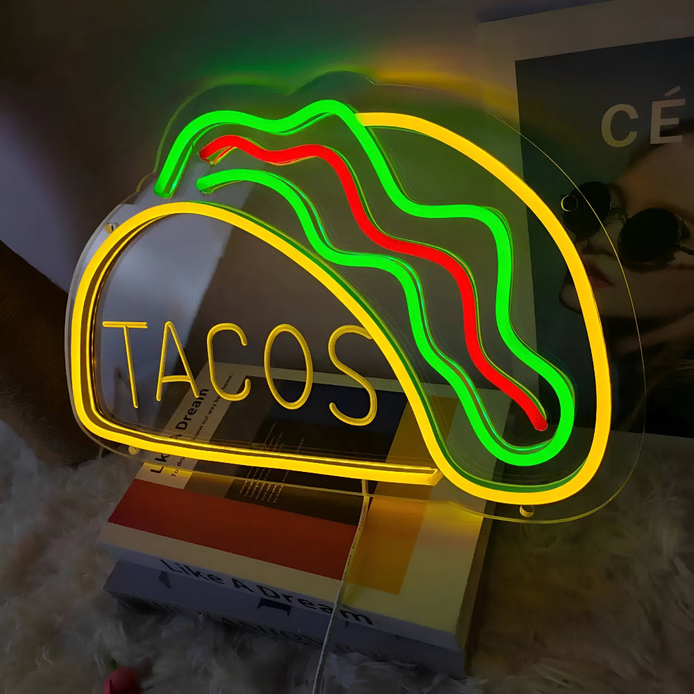 Fastfood Neon Skylt - Färgglad Fast Food Skylt