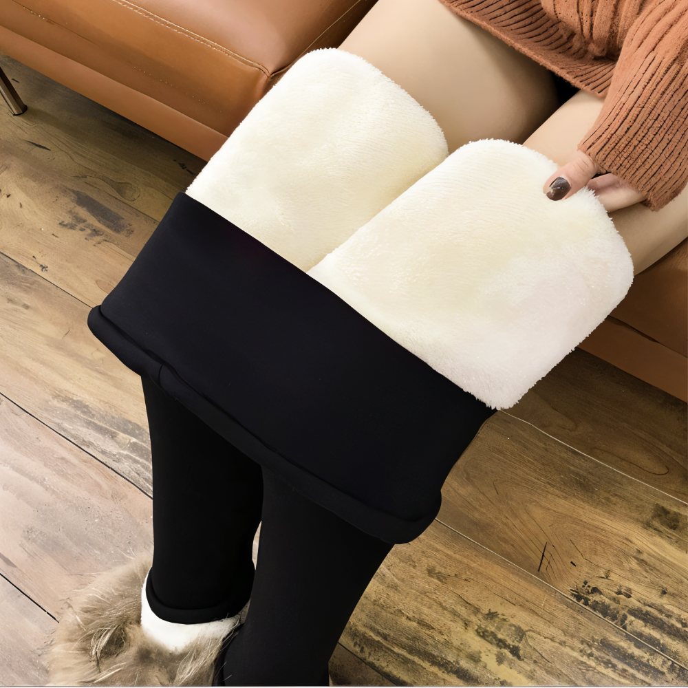 FitFlex Fleece Legging - Plushbyxor med hög midja och stretch för kvinnor