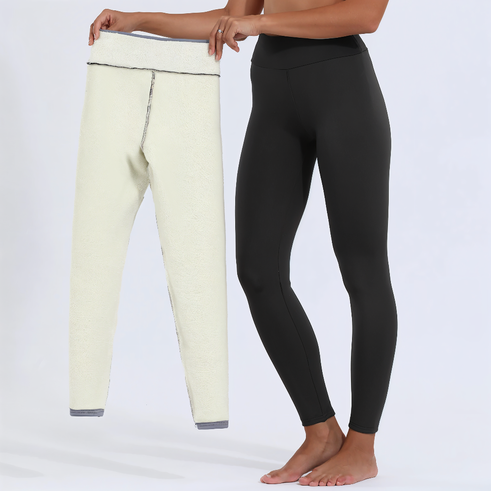 FitFlex Fleece Legging - Plushbyxor med hög midja och stretch för kvinnor
