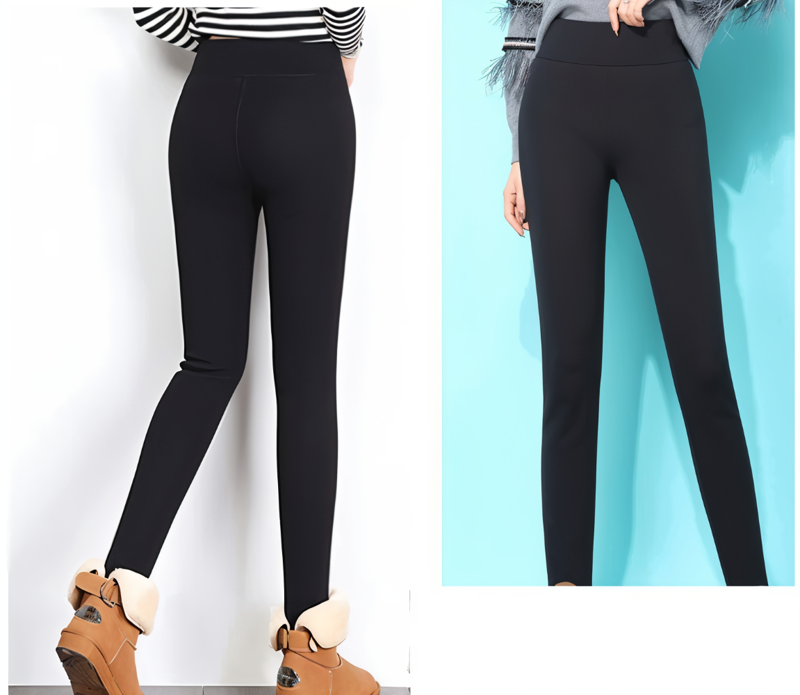 FitFlex Fleece Legging - Plushbyxor med hög midja och stretch för kvinnor