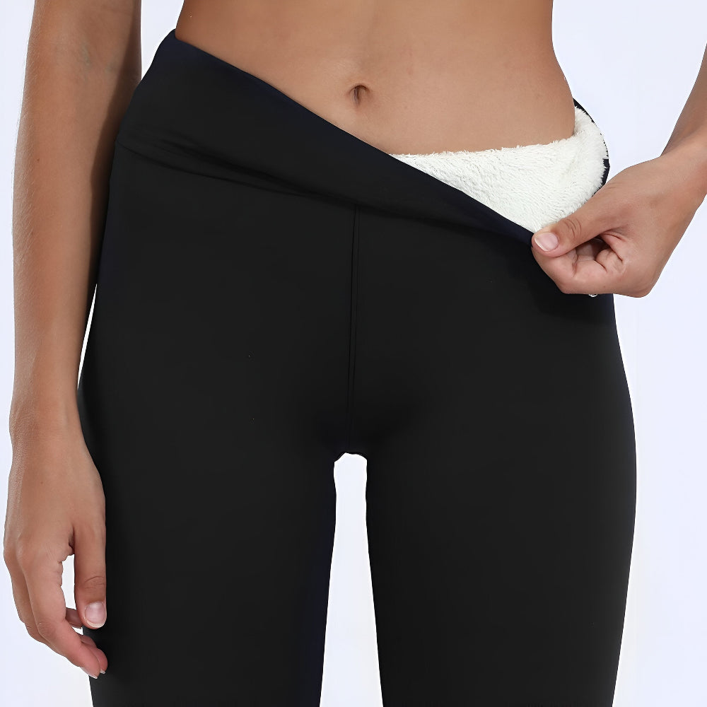 FitFlex Fleece Legging - Plushbyxor med hög midja och stretch för kvinnor