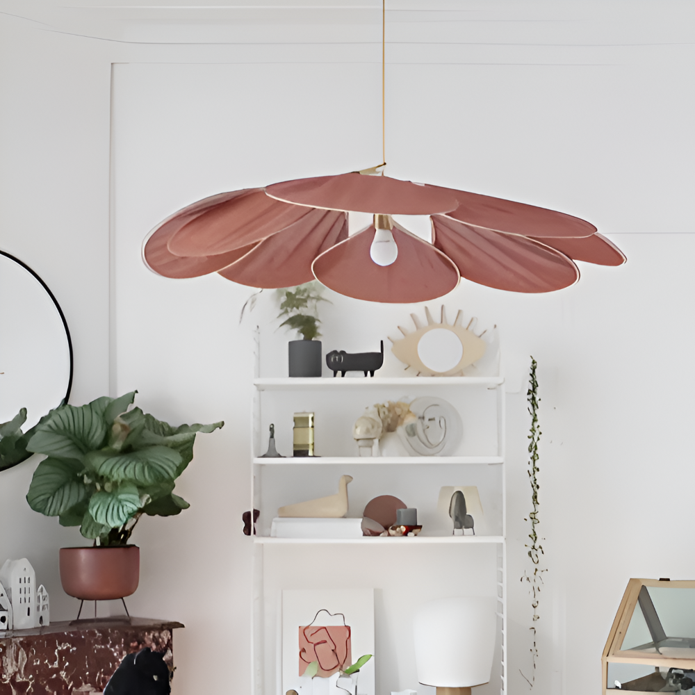 FloryVint Pendellampa - Vintage Blommig Tyghängande Lampa 3